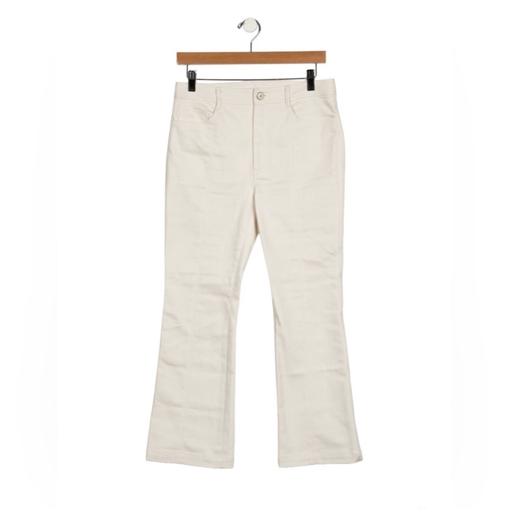 Cinq a Sept Cream Wide Leg Cropped Jeans